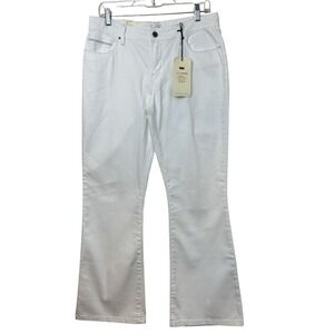 NWT LEVI STRAUSS & CO Lady White Bold/Curvy Gray Stitch Bootcut Denim Jean 14S